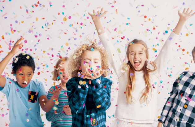 Happy,Multicultural,Group,Of,Kids,Having,Fun,During,Birthday,Party